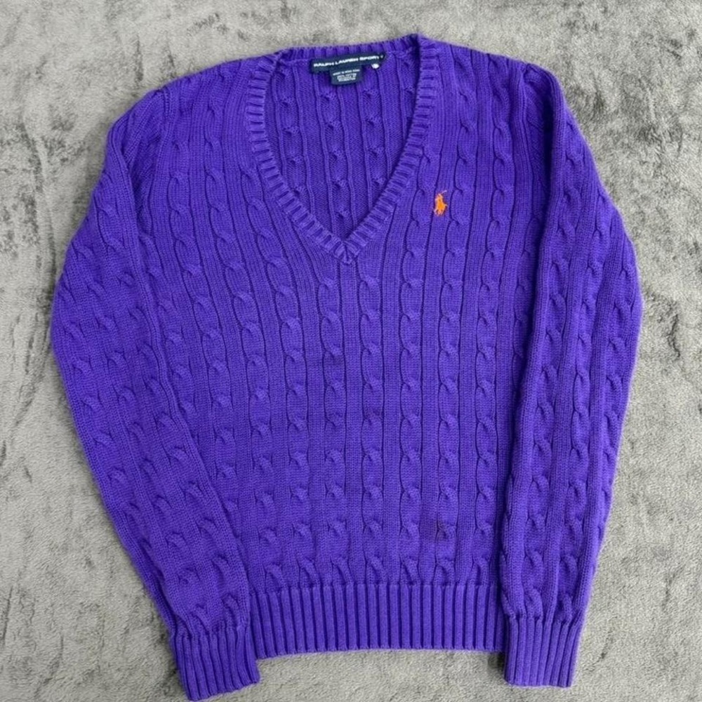 Polo Ralph Lauren Sweater Womens Medium Cable Knit Preppy Pullover